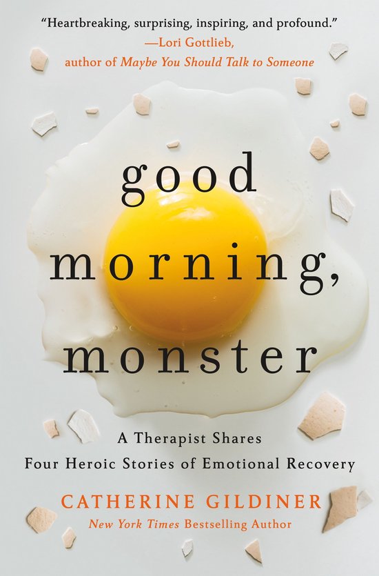Boekomslag van Good Morning, Monster met een gebakken ei en eierschalen op een witte achtergrond.