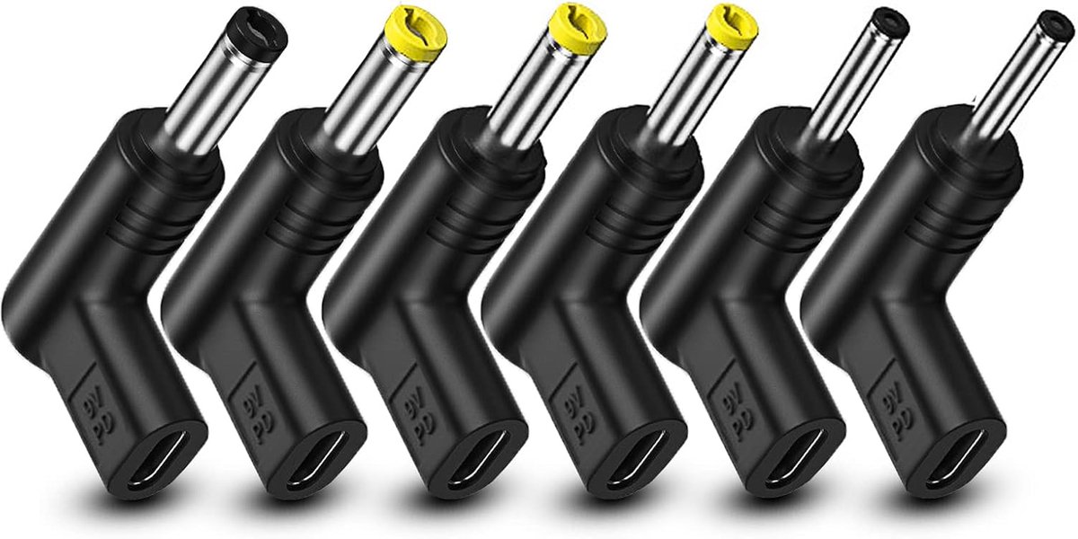 USB C naar DC Adapter 90 Graden - 6 Stuks - 5V PD Emulator - Voor Laptop en Router - ShopVlot
