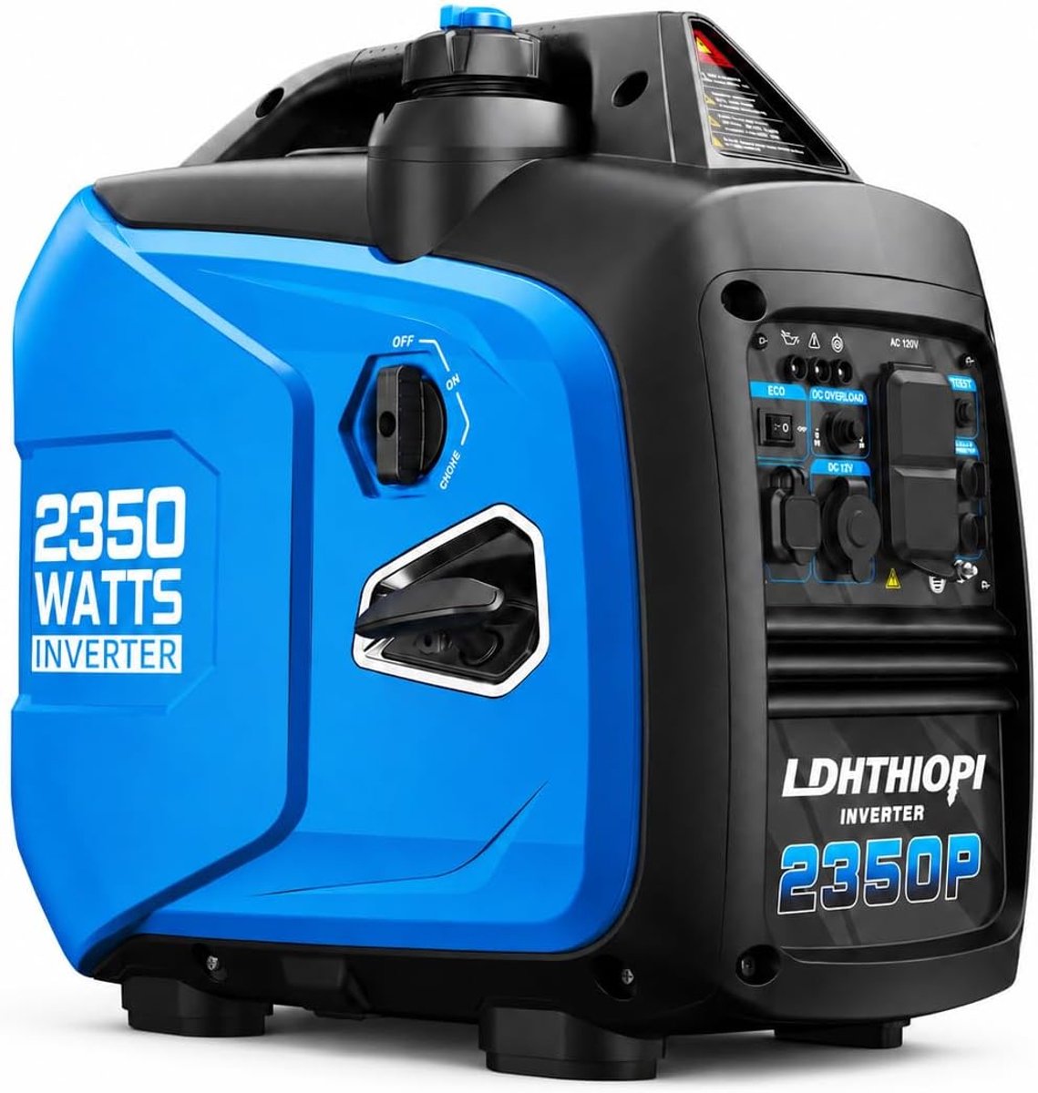 Inverter Generator 2350W 4-takt benzine met USB en 230V aansluitingen, digitaal display - 28.4x46x48 cm - Industrohome