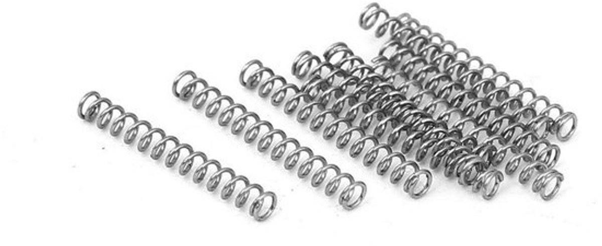 Compressieveren - Drukveer - Voor industriële toepassingen - 304 roestvrij staal - 2x0.3x15 mm - Zilver