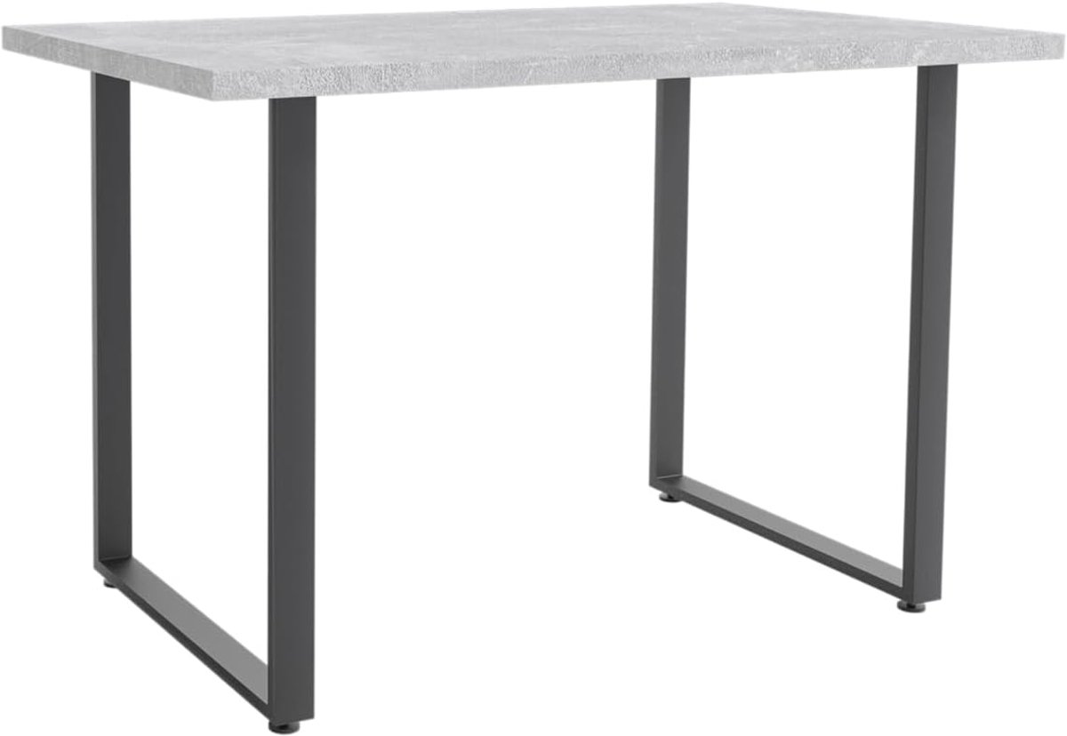 Seattle Industriële eettafel van betongrijs effect, moderne rechthoekige keukentafel met stevig zwart metalen frame, ruimtebesparende tafel voor thuis, woning en kantoor, 120 cm