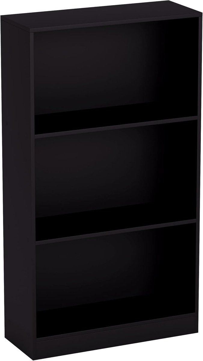 Designs Cambridge 3 Laag Medium Boekenkast, Modern Space-Saving Opbergmeubel for Woonkamer, Slaapkamer or Kantoor, Vrijstaand Design, H108xW60xD24cm (Zwart)