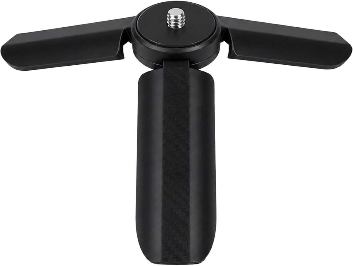 Mini-tafelstatief van aluminiumlegering, 85 mm, compact camerastatief als handgreep, draagbaar vlog-statief voor actiecamera's, gimbal, smartphone-houders en camera-accessoires