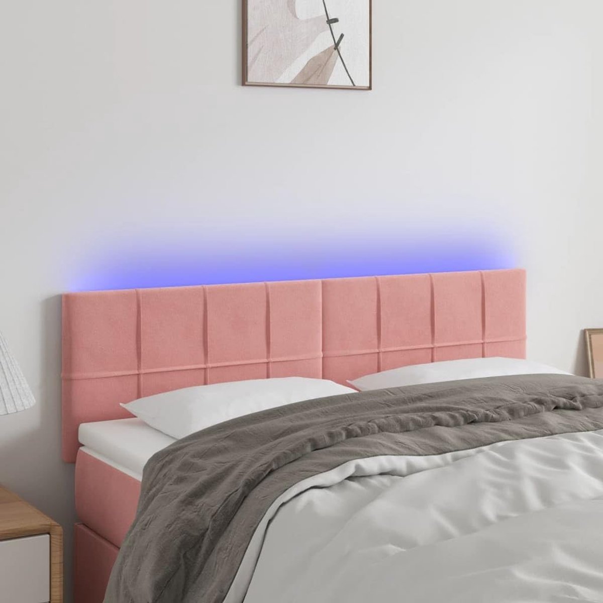 Roze, 144 x 5 x 78/88 cm, fluweel, voor de slaapkamer, hotel, hoofdeinde, werkkamer, voor slaapkamer, tweede slaapkamer, hotel