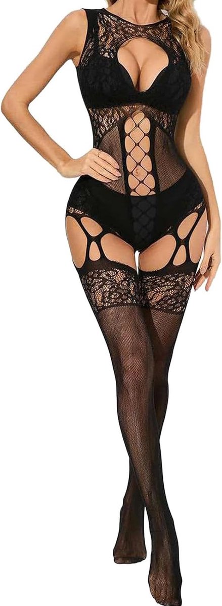 Lingerie voor dames, netbody, sexy lingerie, teddy, babydoll, houder, bandjes, lingerie, nachtkleding