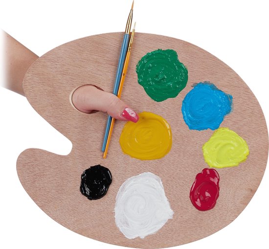 palette de peintre relaxdays - palette - palette de peinture - pour enfants  - palette... | bol.com