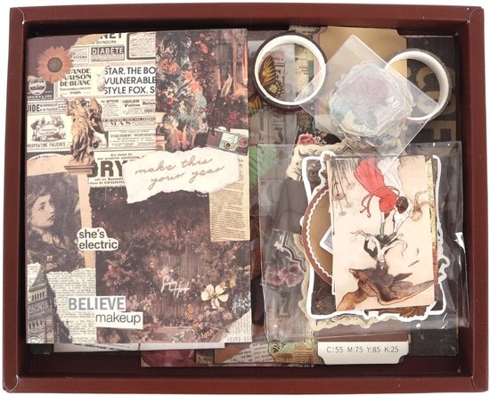 1 set scrapbookkit, scrapbookmateriaal, scrapbookkit met stickers, accessoires voor journaling, cadeaudecoratie — afbeelding 5