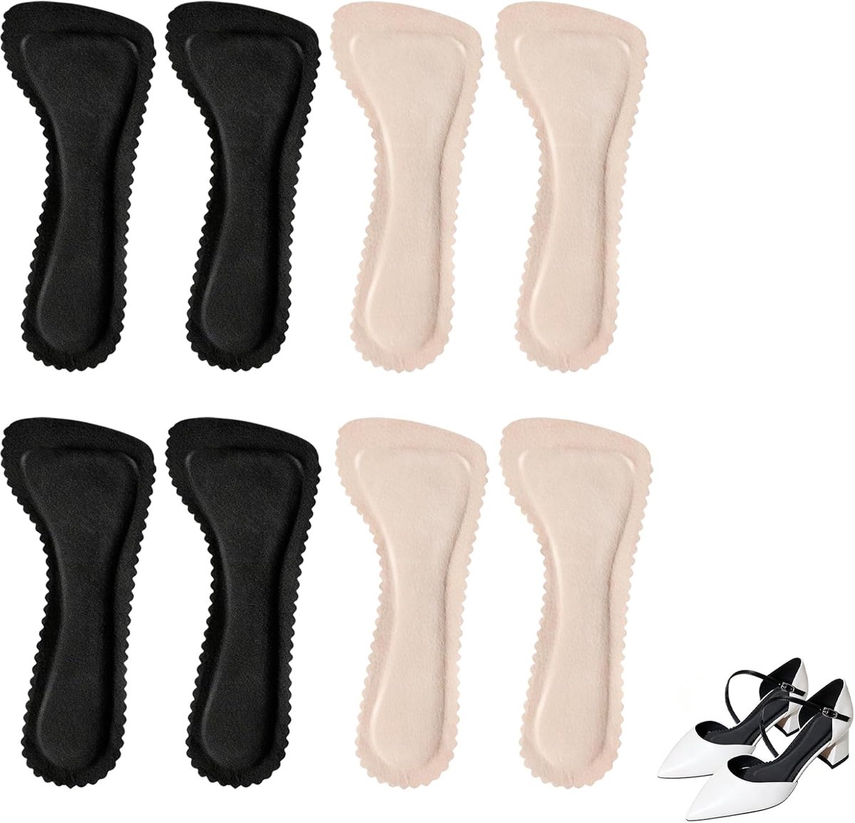4 paar dames schoeninlegzolen voor hoge hakken en sneakers