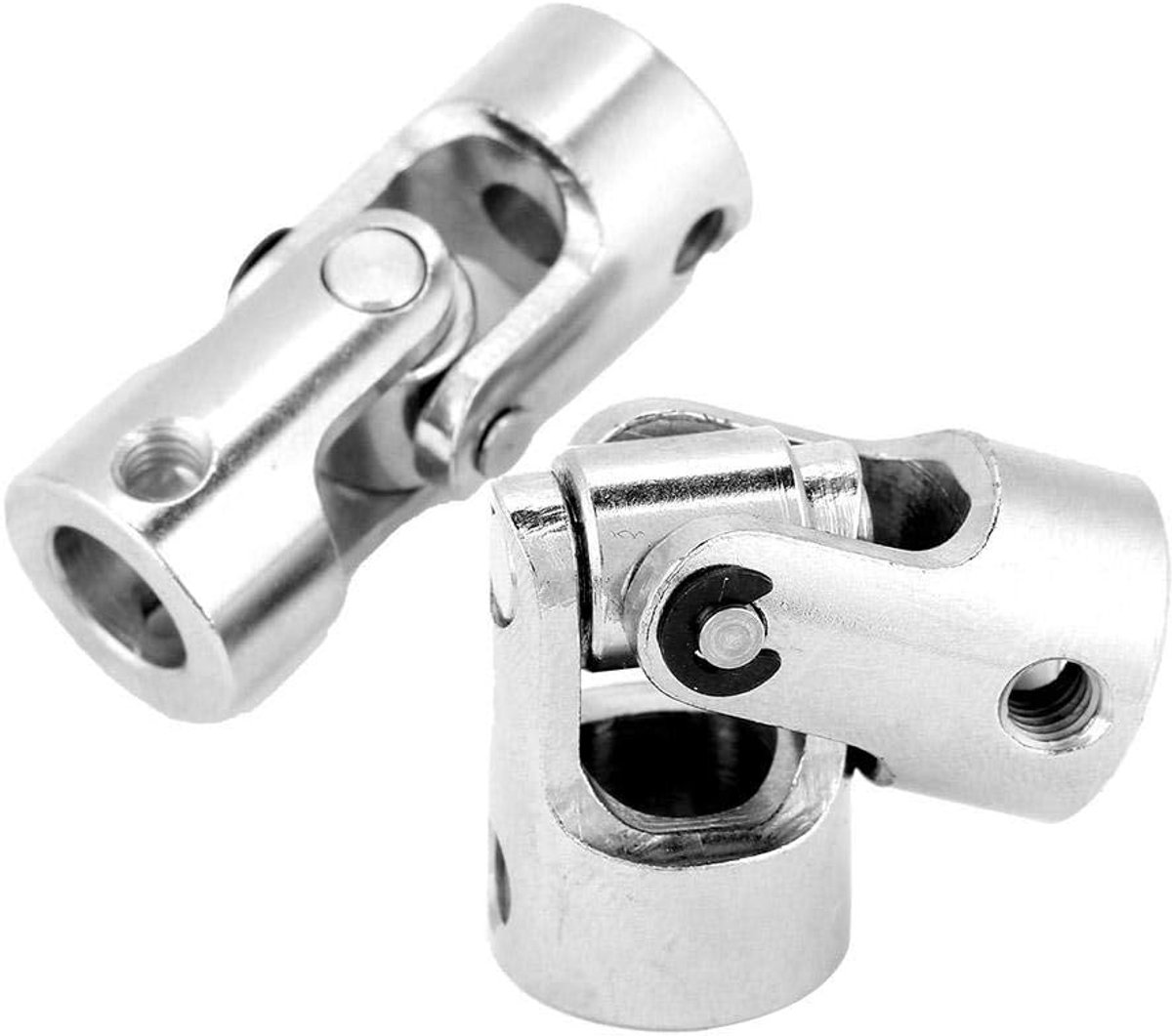 2 stuks kruisgewrichten gecoate ijzeren askoppeling lengte 35 mm voor aansluiting modelauto's schepen (binnendiameter 8 x 8 mm)