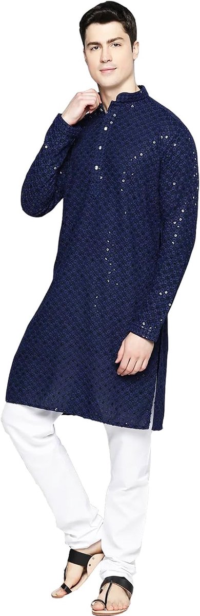 Kurta-pyjamaset voor heren, volledig werk