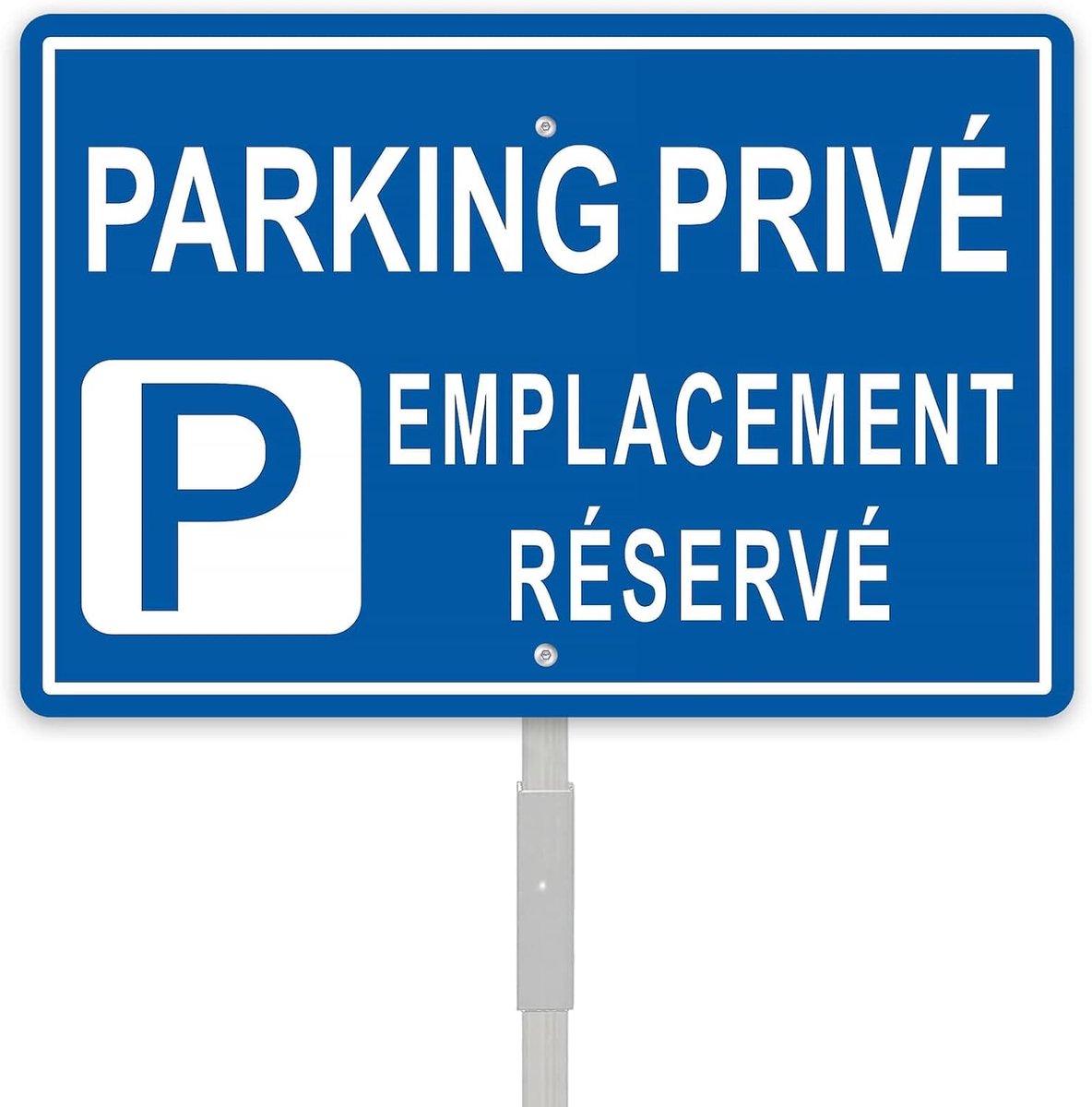 Bord voor privéparkeerplaats, gereserveerd, met reflecterende aluminium grondpen, 20 x 30 cm, privébord, privéparkeergelegenheid, metalen paneel, robuust, waterdicht en uv-bestendig