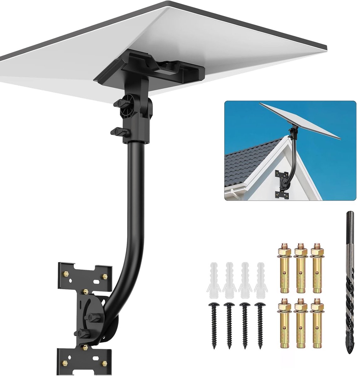Starlink Gen 3 Mount — Verstelbare 180°-graden installatiekit met waterdicht ontwerp Geschikt voor houten daken en muren, voor optimale satelliet internet signaal uitlijning.