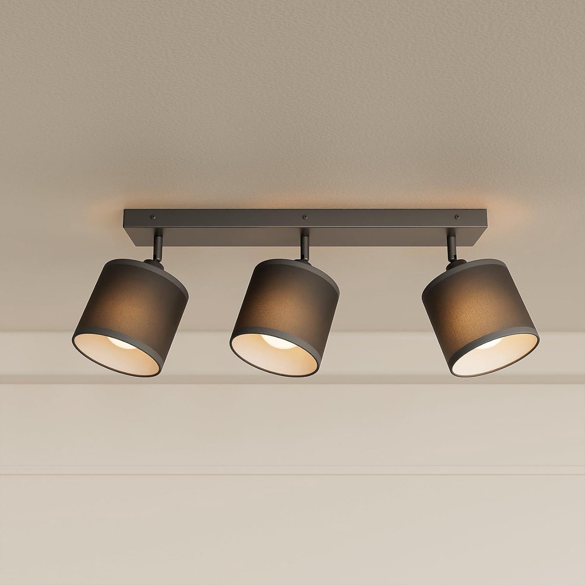 Plafondspot met 3 vlammen, draaibaar en draaibaar, wandspot, E14 (zonder lampen), moderne lamp, plafondlamp, 230 V, zwart, voor woonkamer, slaapkamer, keuken