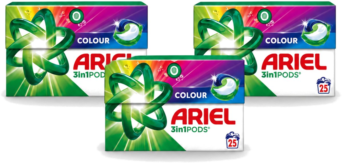 3 x Ariel – Pods 3in1 – Color – 500 g – 25 wasbeurten - Voordeelverpakking - 3 stuks