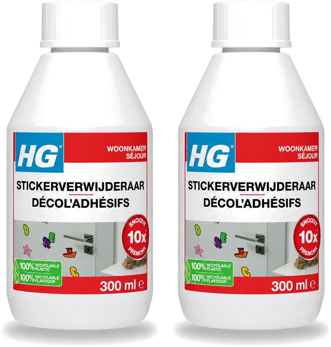 2 x HG - Stickerverwijderaar - Meest Effectief - Verwijdert Eenvoudig - 300 ml - Bulkverpakking - 2 stuks
