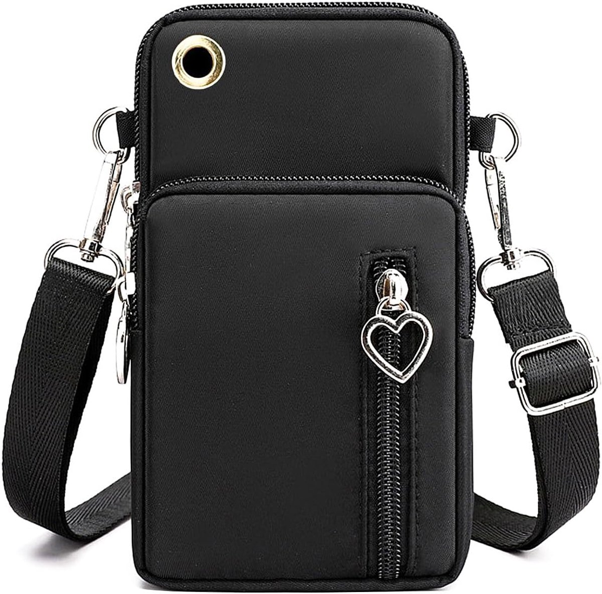 Crossbody tas zwart groot - unisex - voor mobiel, sleutels en tissues - handig voor onderweg - ShopVlot