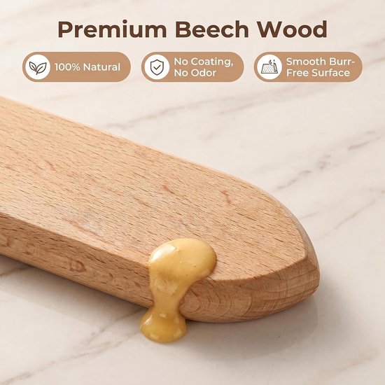 4 stuks houten pannenkoeken, pannenkoekentrekker deegdispenser T-spreider deeg schraper keuken accessoires voor pannenkoeken, pizza-bakgereedschap — afbeelding 4