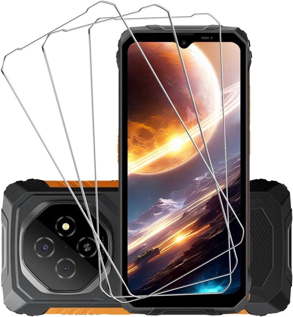 Beschermfolie voor Blackview Fort 1/Blackview Fort 2 gehard glas, 3 stuks 9H hardheid gehard beschermglas compatibel met Fort 2 beschermglas, HD helder anti-kras displaybeschermfolie