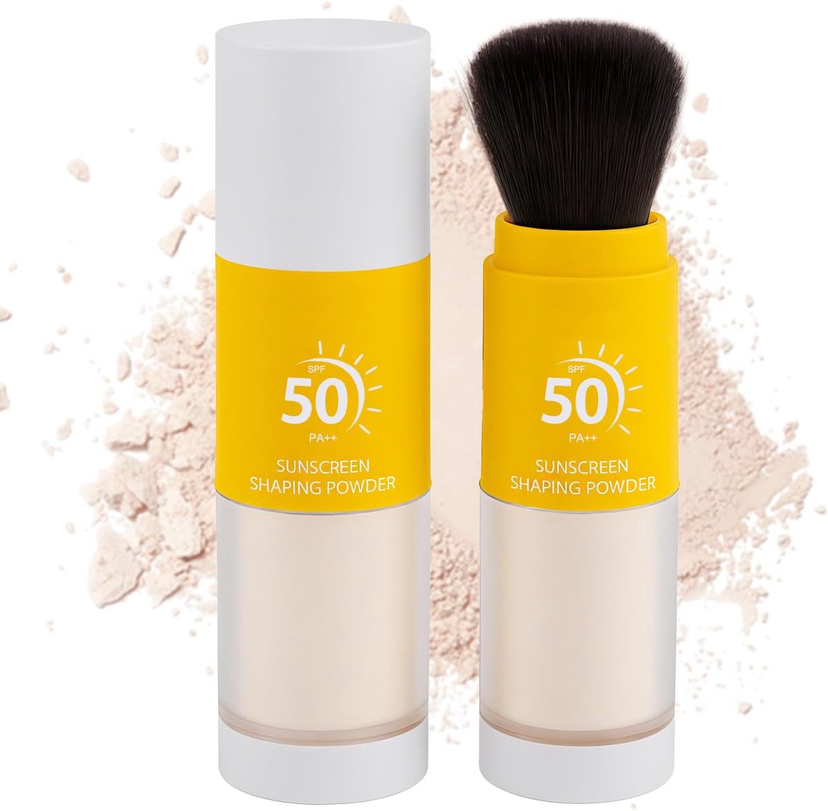 Zonnebrandfixatiepoeder voor gezicht en hoofdhuid, SPF 50 PA++, transparant, talgregulerend, natuurlijke matte finish, langdurig, lichtgewicht, ademend, geschikt voor alle huidtypen (8 g)