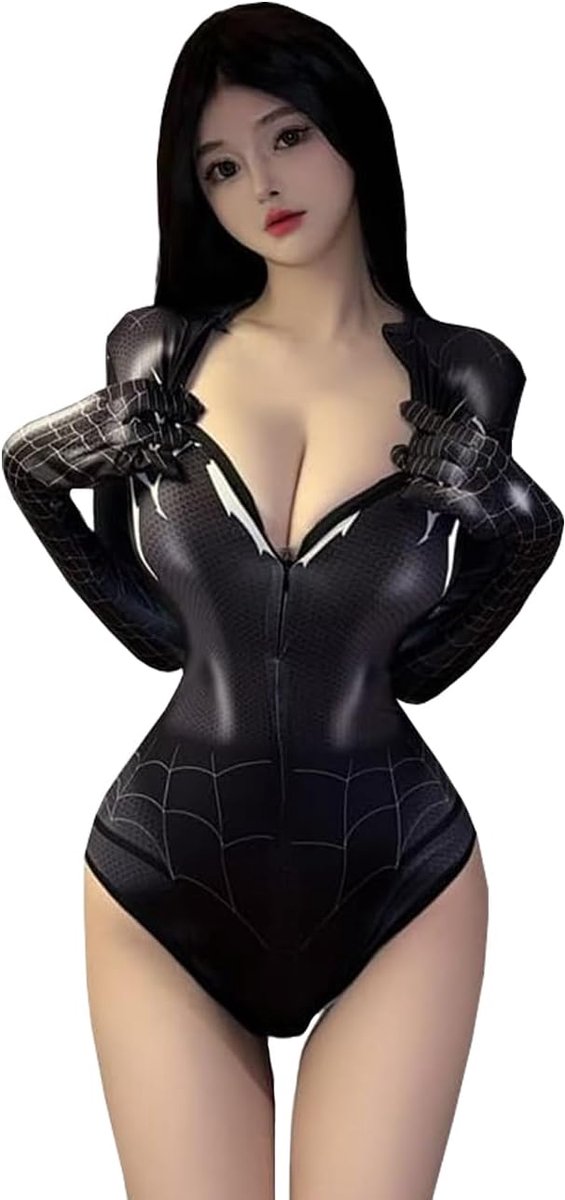 Dames Spin bedrukte Halloween Lingerie Anime Cosplay Een Stuk Bodysuit Super Hero Rolspelen Top Pak