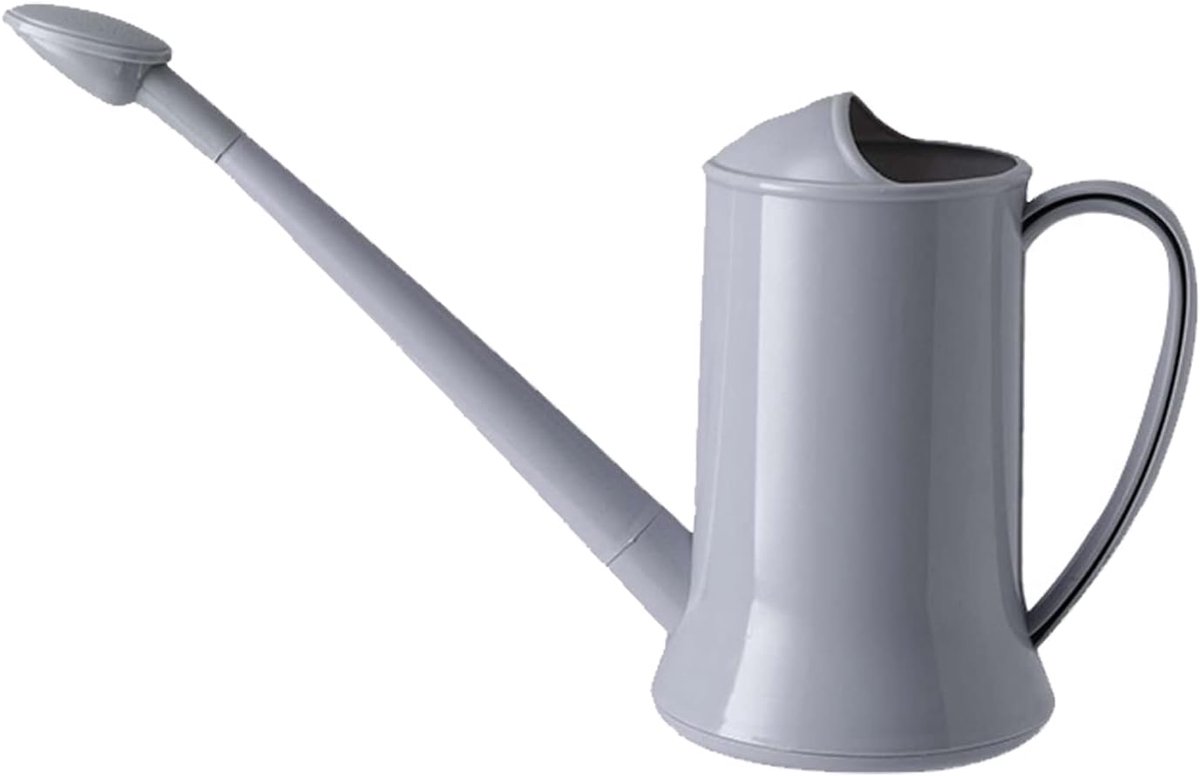 Gieter 2 Liter Lange Uitloop Gieter voor Kamerplanten Tuinkan met Afneembaar Mondstuk voor Buiten Kamerplanten Bloem (gray)