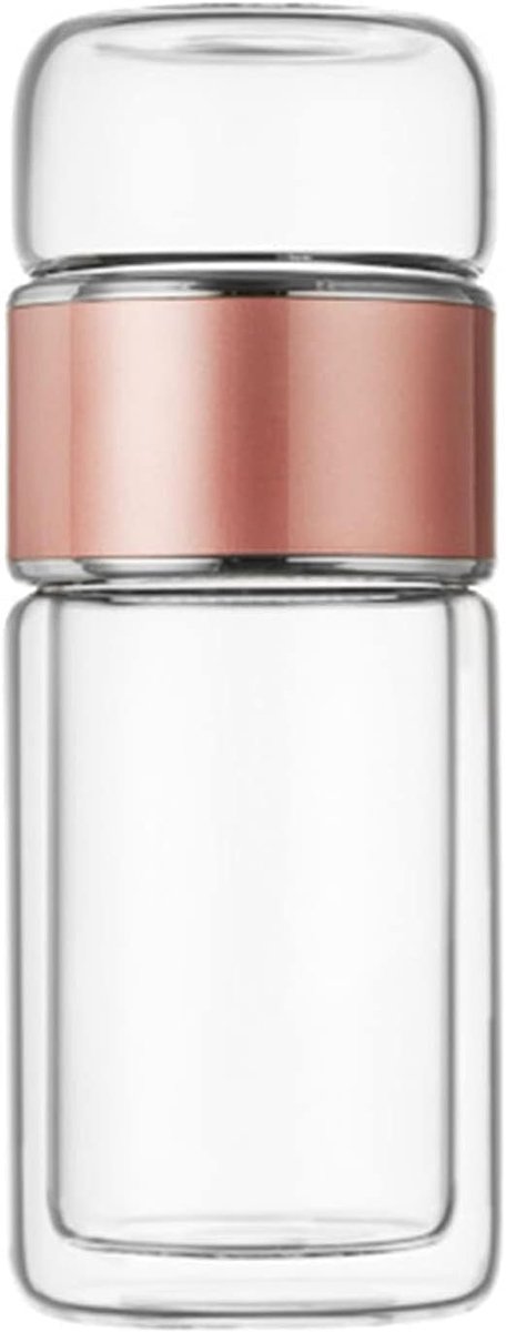 Thee-ei-fles, dubbellaags glas thee-ei, 430 ml, voor thuis