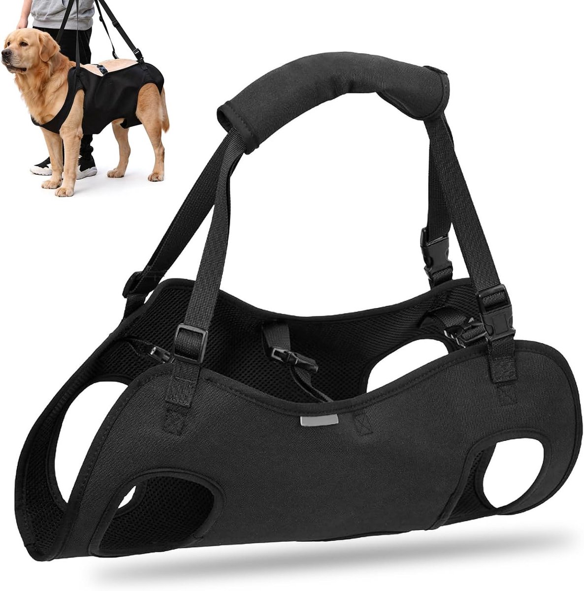 Draaghulp voor honden, groot, hondendraaghulp, mobiliteitsharnas, hondendrager, hondentuig, huisdierondersteuning, hond, liftondersteuning voor honden, voor gehandicapten, gewonden of ouderen (L)