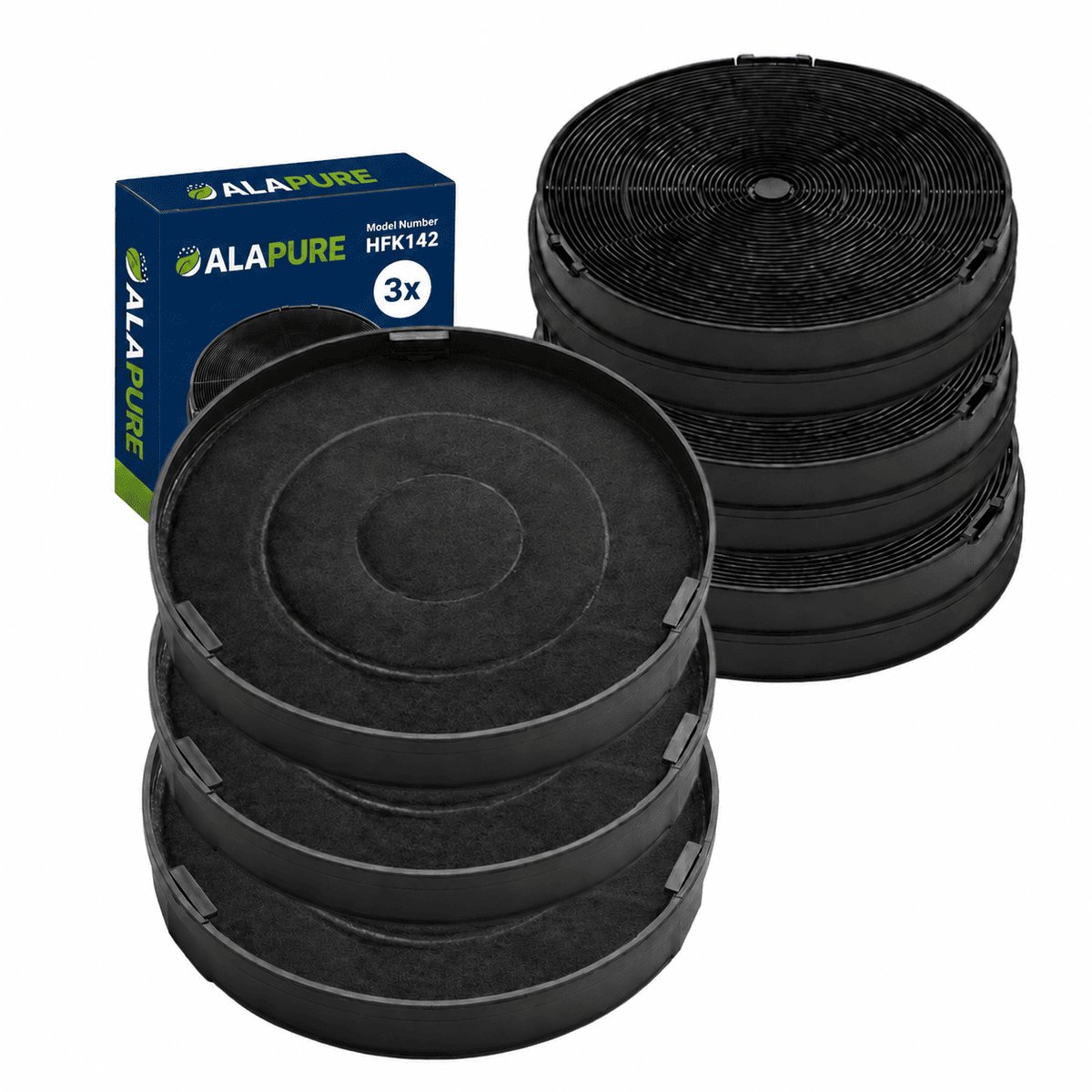 3x Koolstoffilter voor Blaupunkt 1120391557