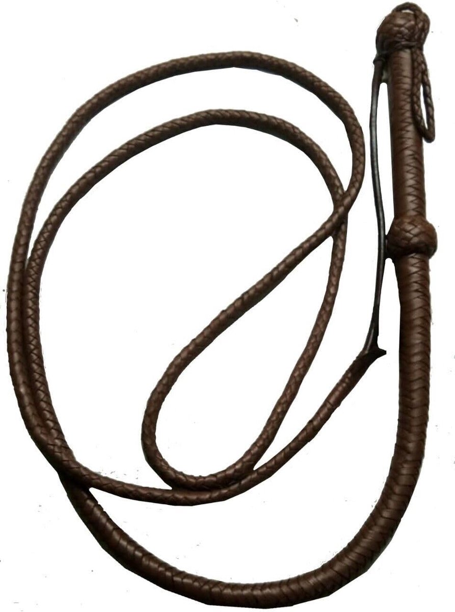 Bruin rundleer 8 voet bullwhip Indiana Jones Bull Whip