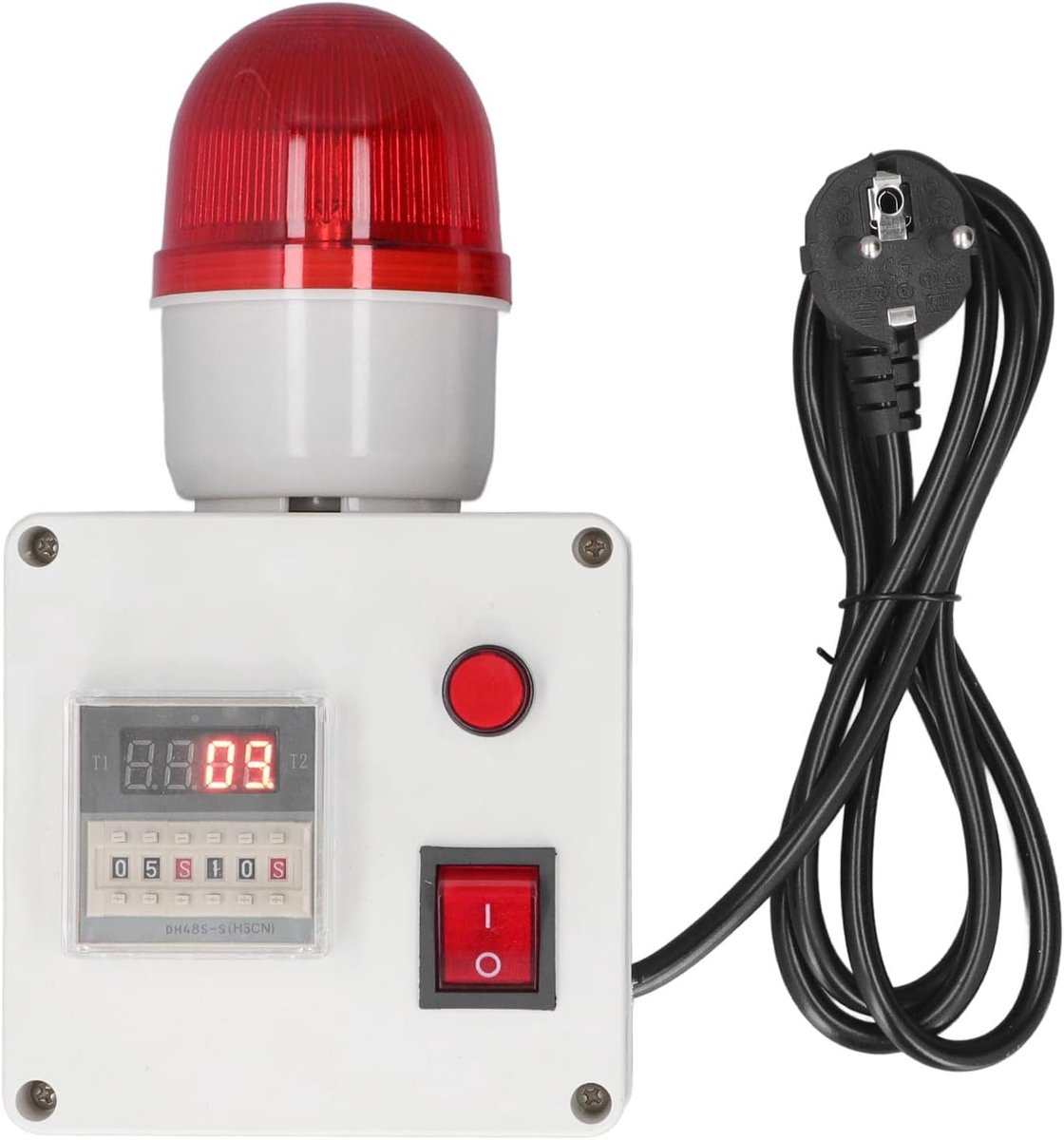 Industrieel Geluidsalarm Cyclustimer Sirene 90-110 Decibel Instelbaar met 6-cijferig Display voor Productie Voedselverwerking Chemisch Medisch