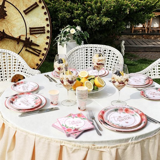 Bridal Shower & Bachelorette Papieren Borden, Servetten, Mokken, Wegwerpservies, Roségoud, Decoratie 100 Stuk — afbeelding 5