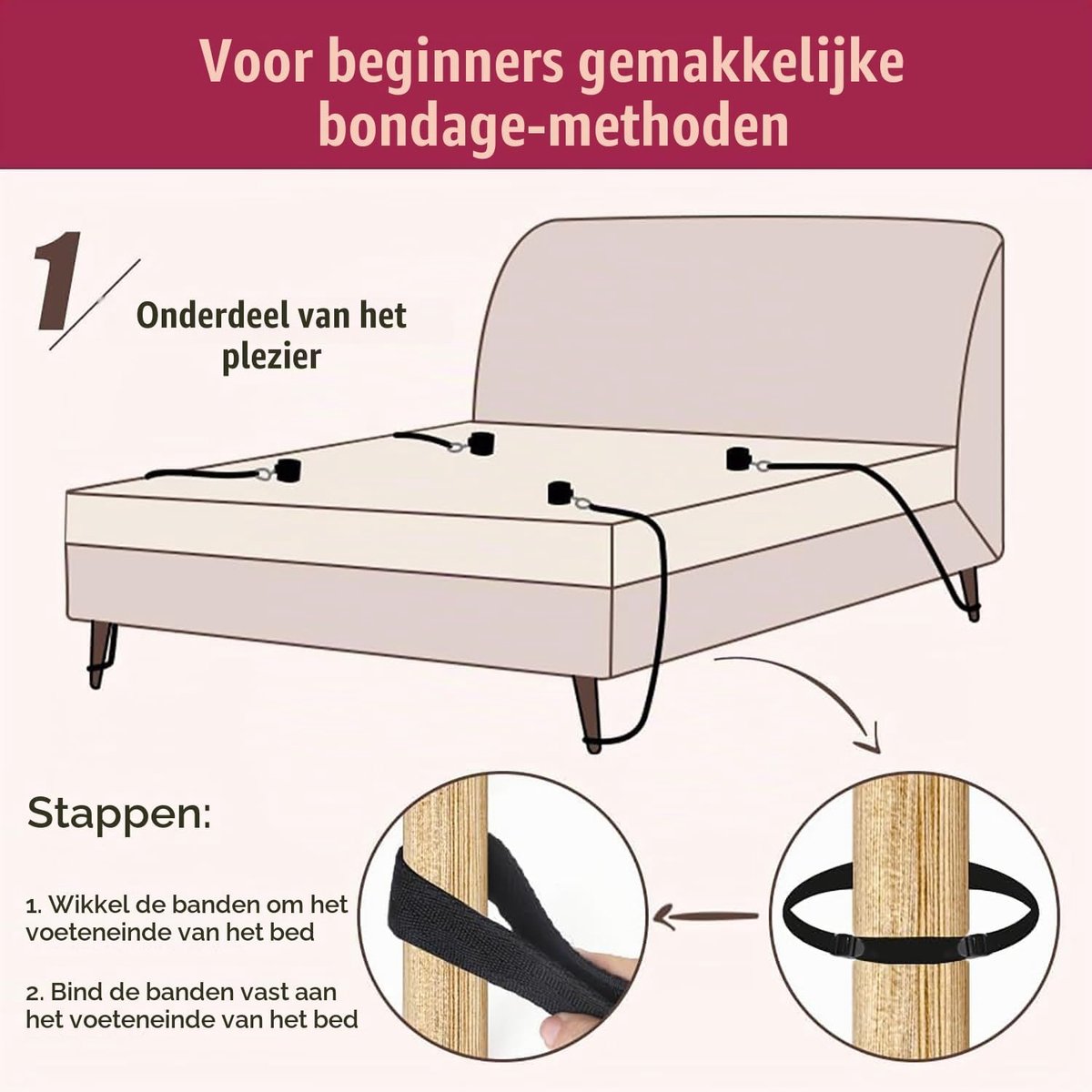 Bondage Set bedboeien, seksspeelgoed, boeien set, oogmasker, handboeien, voetboeien, bedriemen, verstelbare lengte, seksspeeltjes voor extreme beginners en ervaren paren