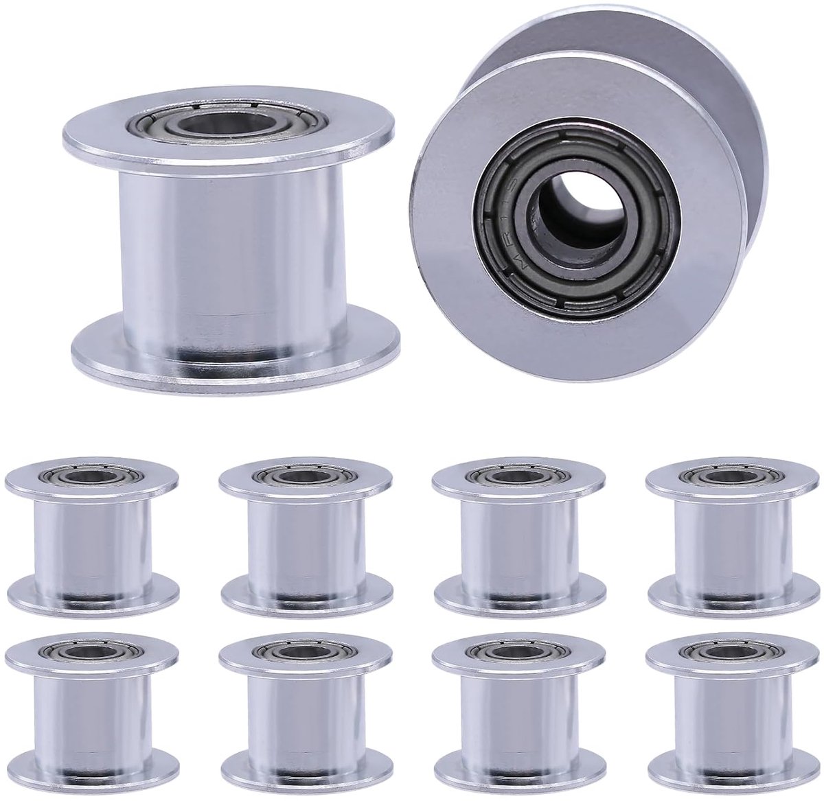 Katrol 10 mm, GT2 Katrol Aluminium Tandeloze Spanrol 20 Tanden 5 mm Boring Voor 3D-printer 10 mm Breedte GT2 Distributieriem (Pak van 10)