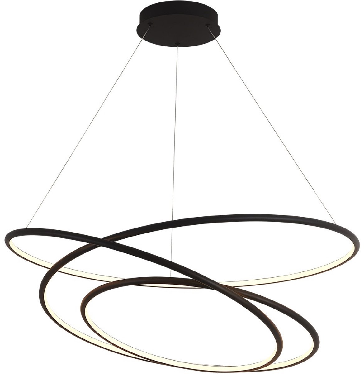 Boa LED hanglamp, spiraalvorm, zwart, Ø90 cm, 105W 3000K 3675 lumen, dimbaar, kabel tot 3 m