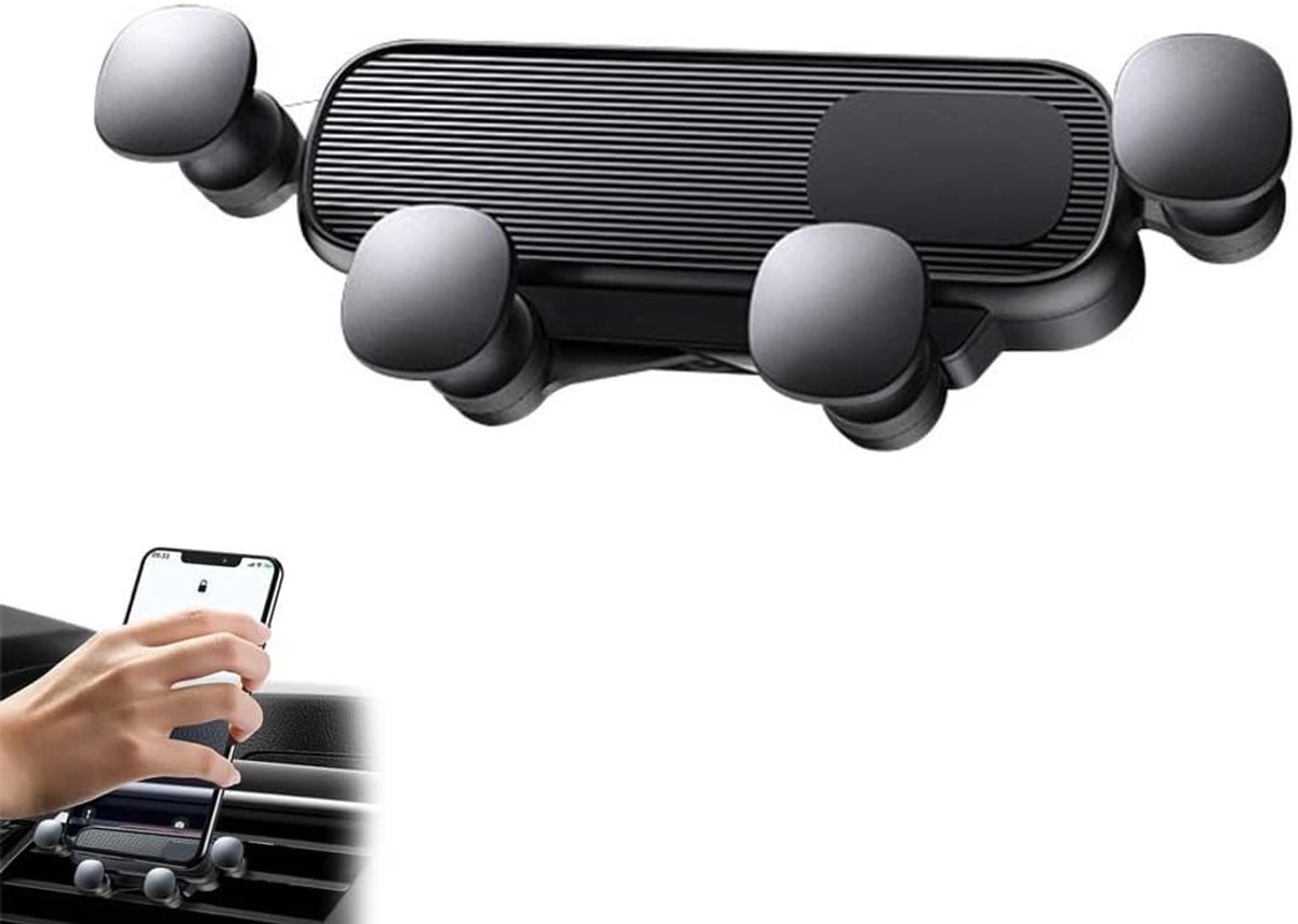 Telefoonhouder auto zwart met adelaartang -auto-luchtuitlaathouder release autohouder mobiele telefoon voor iPhone Android
