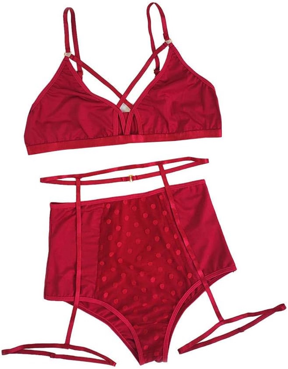 Dames Sexy Lingerie Bandage Kousenband Kanten Beha Verleiding Perspectief Ondergoed Erotische Porno Vrouwen Kostuums Set