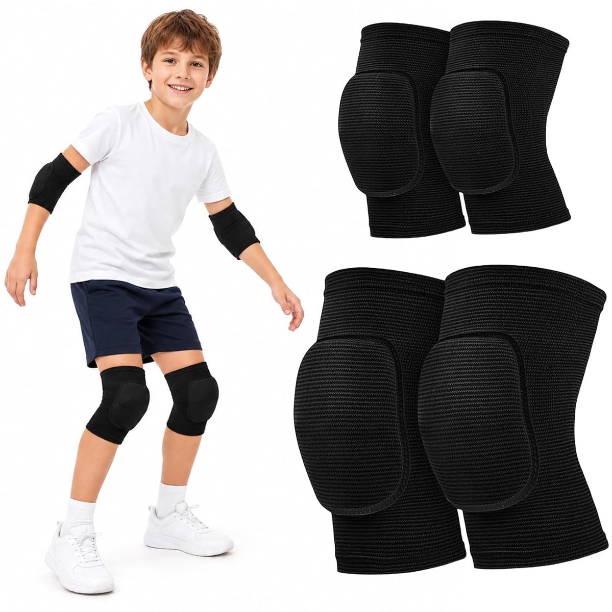 4-Teiliges Kinder Knieschoner & Ellbogenschoner Set - M