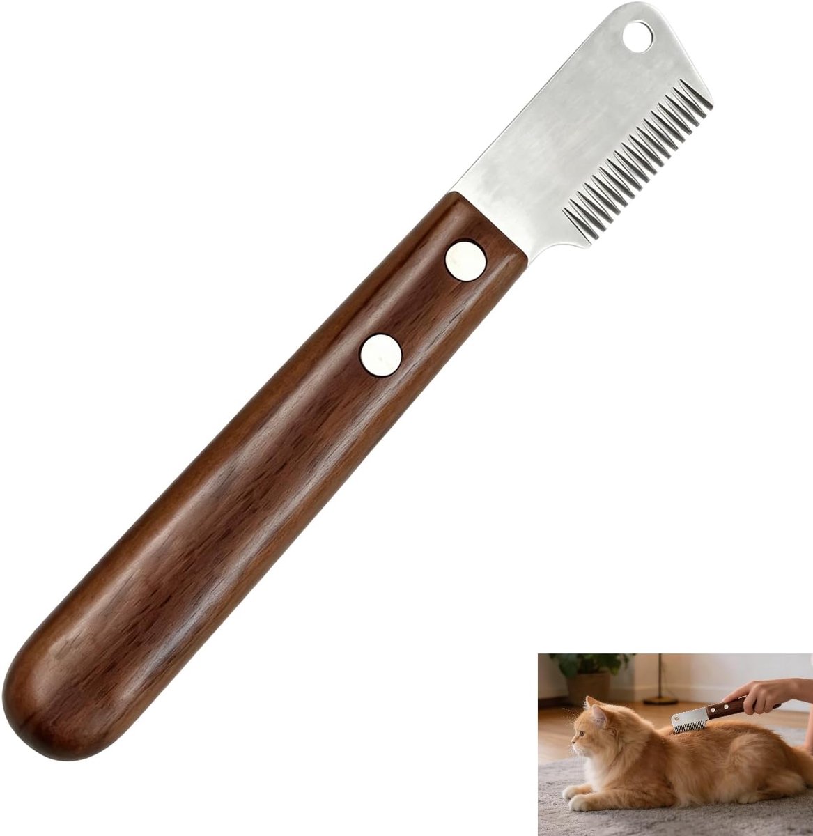 Stripmes voor honden, trimmes voor honden, gereedschap voor dierenverzorging, kam ontwarren, kam, ondervacht, lang, kort haar, borstel, gezond, zacht, micromessen, ergonomisch