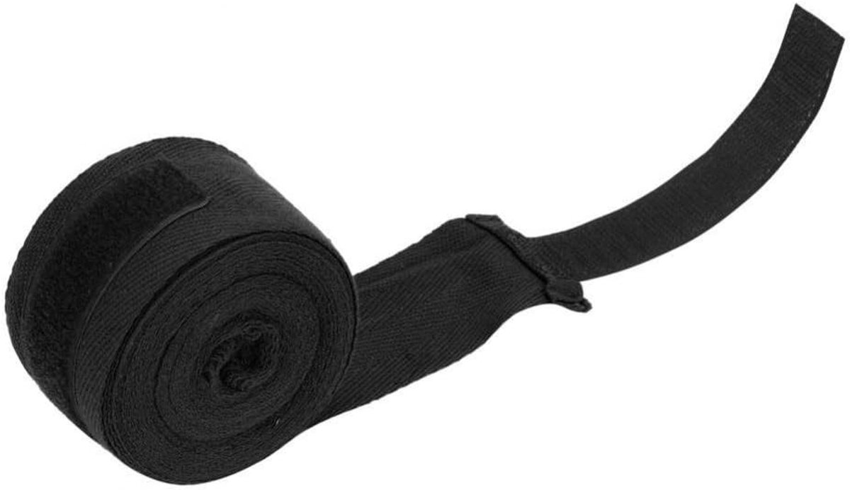 Boksbanden voor handen, 1 paar elastische verbanden voor handverbanden Handponsen om boksen te beschermen Muay Thai (4 m-zwart)