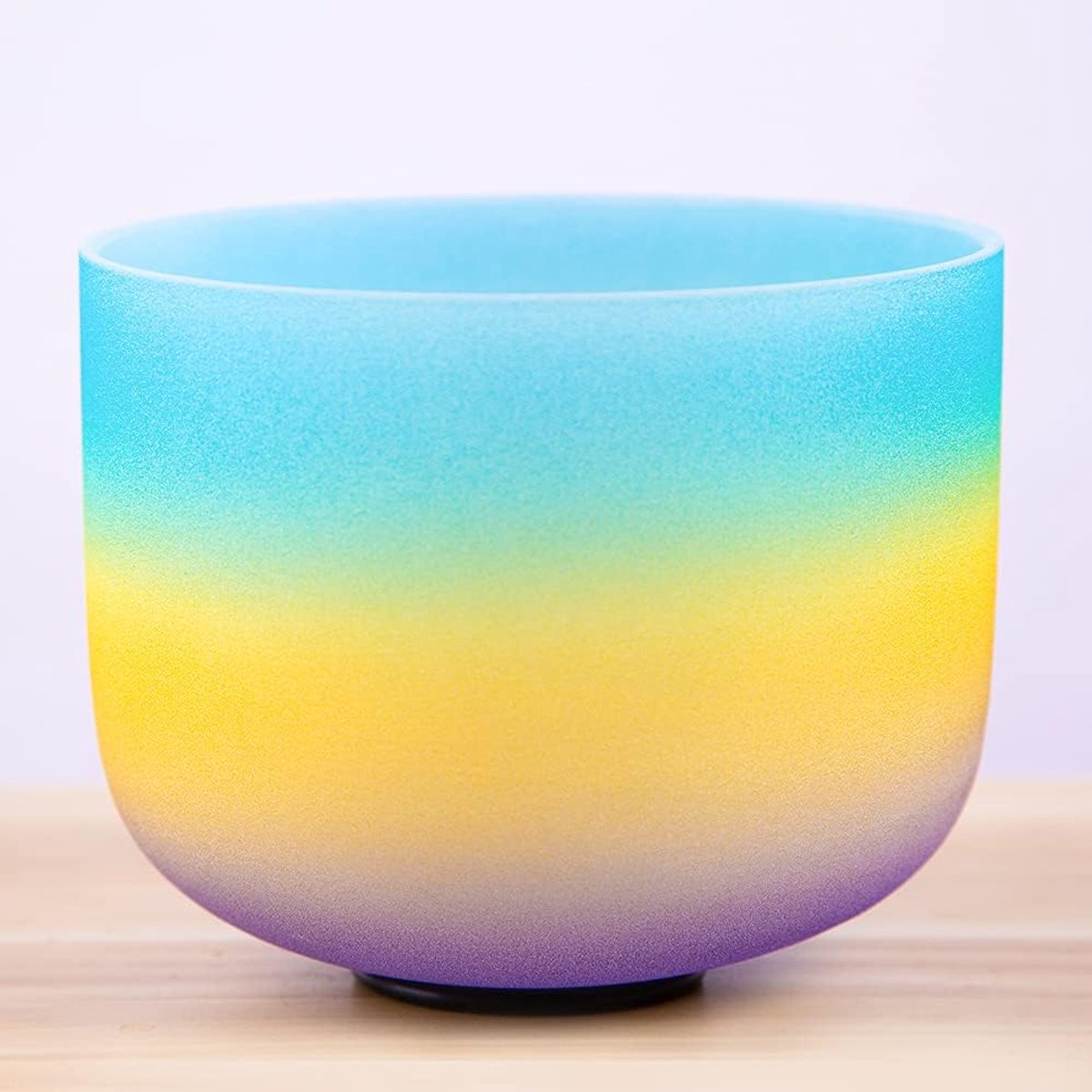 Regenboog Kleur 432Hz G Keel Chakra Quartz Crystal klankschaal voor Meditatie, Yoga en Ontspanning 8 inch