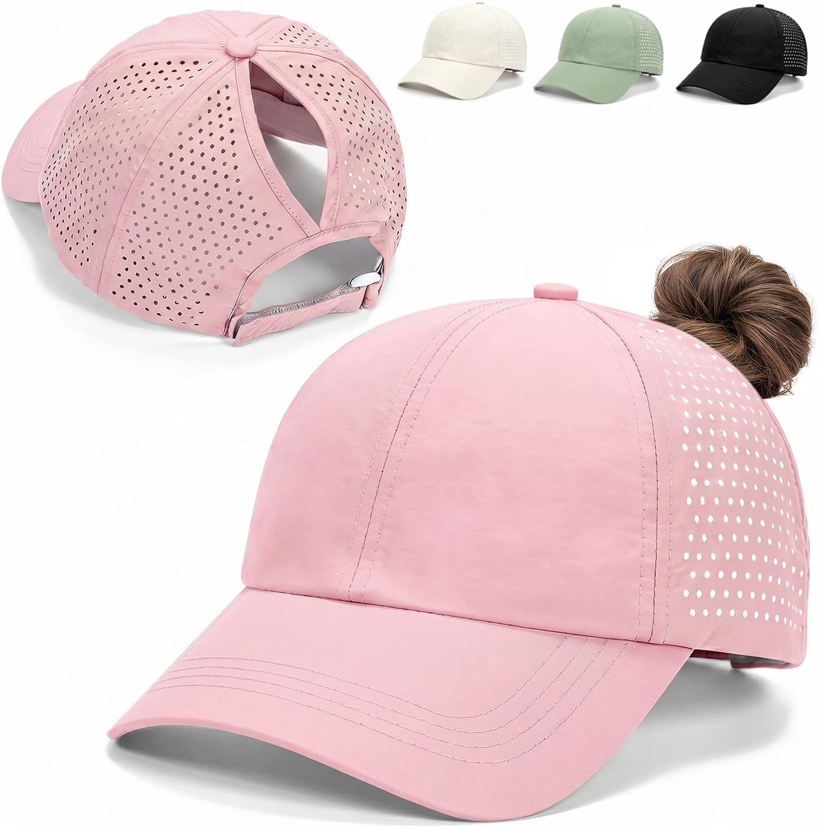 Honkbalpet voor dames, paardenstaart, basecap, paardenstaart, mesh pet, pet voor hardlopen, outdoor, zomerpet