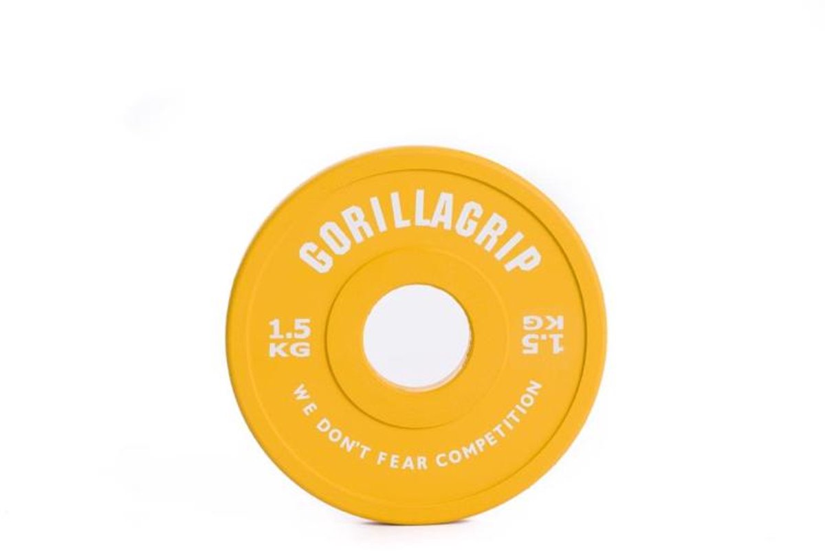 GorillaGrip Change plate 1,5 kg - Halterschijf klein - Geel