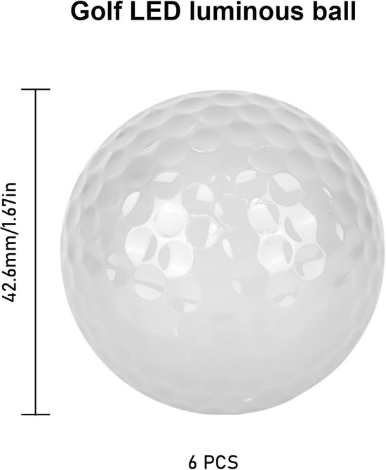 LED golfballen 6 stuks - lichtgevend - verschillende kleuren - ideaal voor nachtgolf - ShopVlot — afbeelding 5