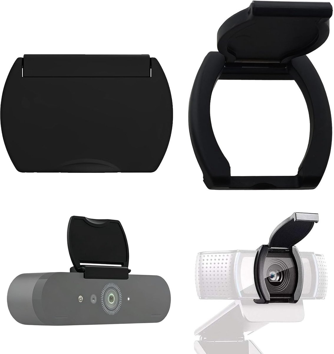 2 x zwarte kunststof webcam-lens- en privacybeschermdoppen, compatibel met modellen met standaard houder. - ShopVlot