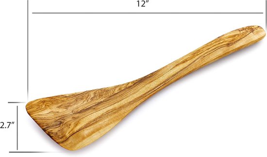 Decor Houten spatel om te koken, houten spatel set van 2, handgemaakt, olijfhouten keukenaccessoires, houten keukengerei voor koken, bakken en serveren van voedsel — afbeelding 3
