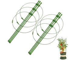 2-pack 45cm / 17.7in tuinplantsteun, Plant Support Cage Ring Tomatenplant Groeiende kooi, Roestvrijstalen tuinplantsteunring, Ondersteuning Klimmen Groenten & Bloemen & Fruitkooi