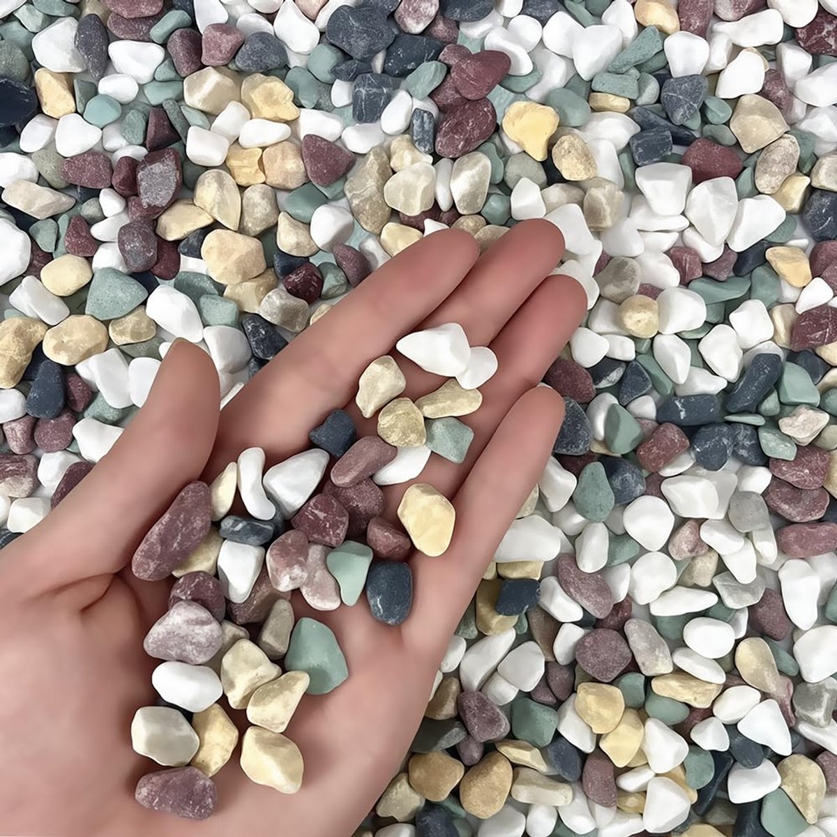 Stenen, natuurlijke gemengde kleuren, decoratieve stenen, jade, kiezelstenen, rivierkiezelstenen, voor bloempot, vazenvulling, knutselen, aquarium, tuindecoratie, 950 g