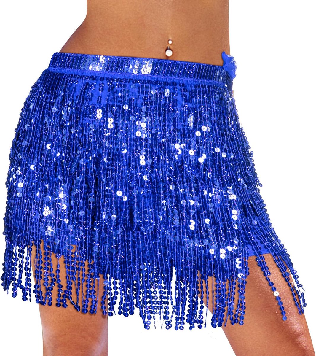 Rok voor vrouwen, schattige rok met kwastjes voor buikdansen, glitter-rok voor vrouwen en meisjes, festival dansprestaties