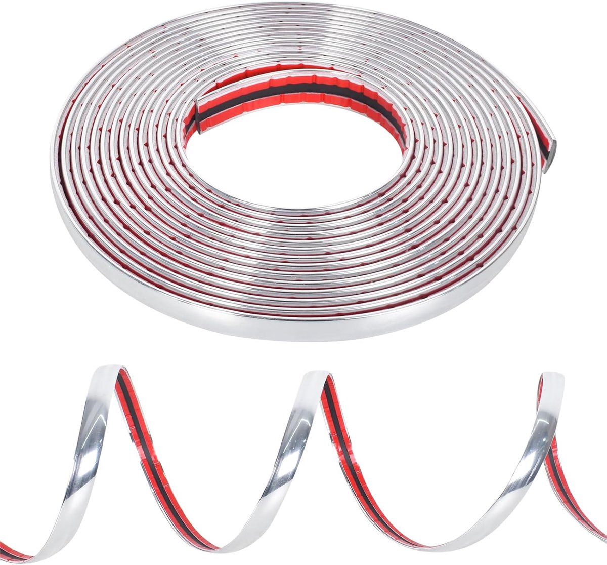 Sierstrip 12 mm x 5 m, zelfklevende pvc-autosierstrip voor carrosserie, ramen en buitendecoratie, flexibel, duurzaam en eenvoudige installatie
