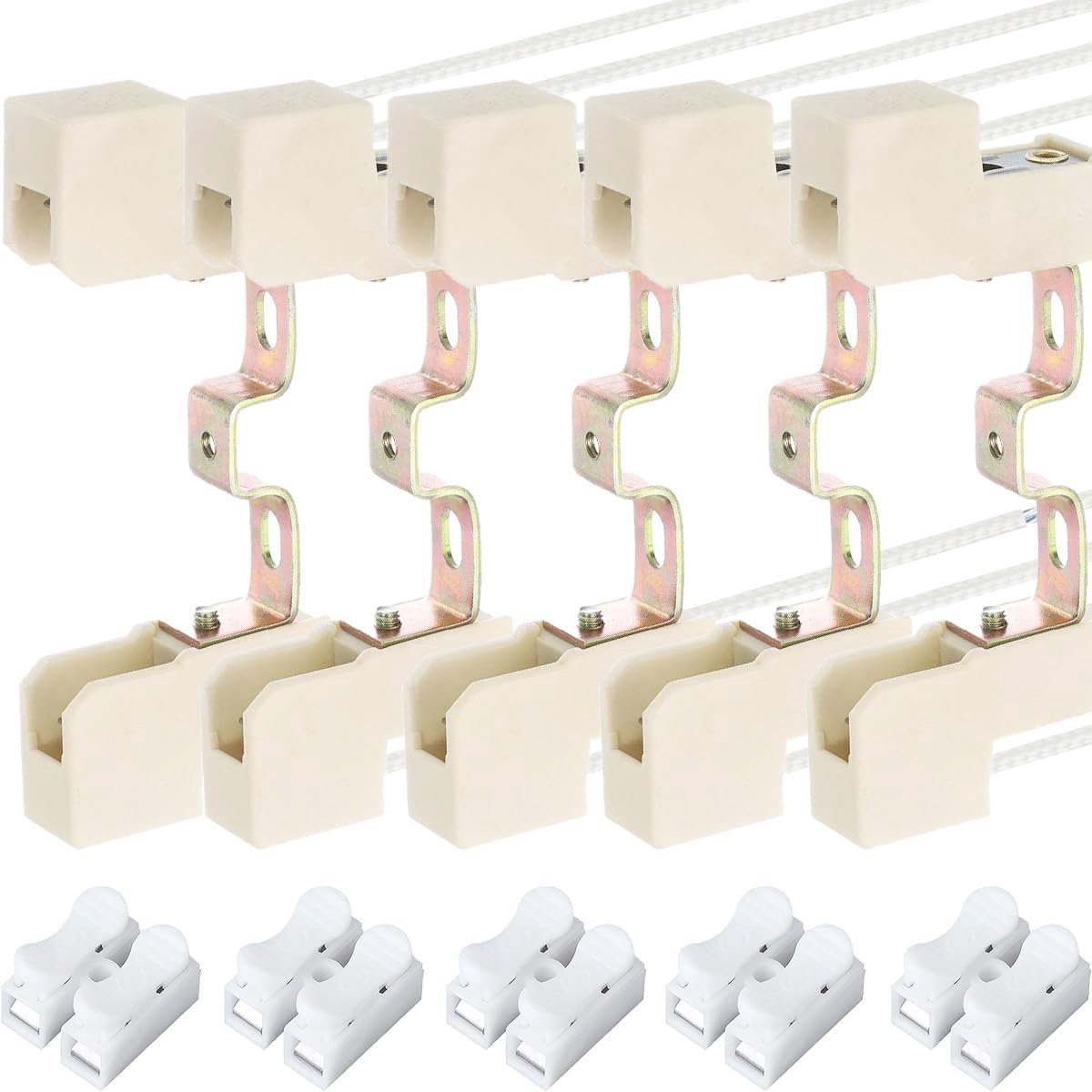 5 stuks R7S keramische lamphouder 78 mm R7S fitting met dubbele eindkabel, lampfitting, halogeenfitting met CH-2 krimpterminal